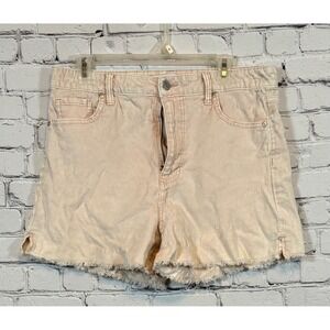 Celebrity Pink Corduroy Shorts Frayed‎ Hem Casual Everyday Wear Size 15/32